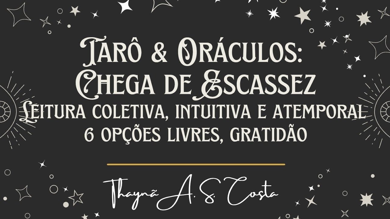 💲CHEGA DE ESCASSEZ ✨ TARÔ E ORÁCULOS 🧿🌟❤️🍀 LEITURA INTUITIVA ATEMPORAL E COLETIVA 🙏 GRATIDÃO ‼️❣️