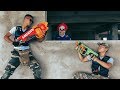 Superheroes Nerf: Couple SEAL X Warrior Nerf Gun Fight Criminal Group Rescue Policewoman Mission