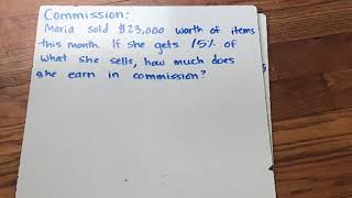 Commission Word Problems