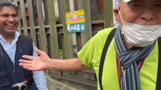 Japanese Elderly Volunteers Picking Litter in community Japan