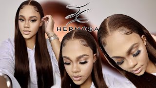 Perfect Chocolate Brown Straight Hair Step By Step Ft. Hermosa Hair
