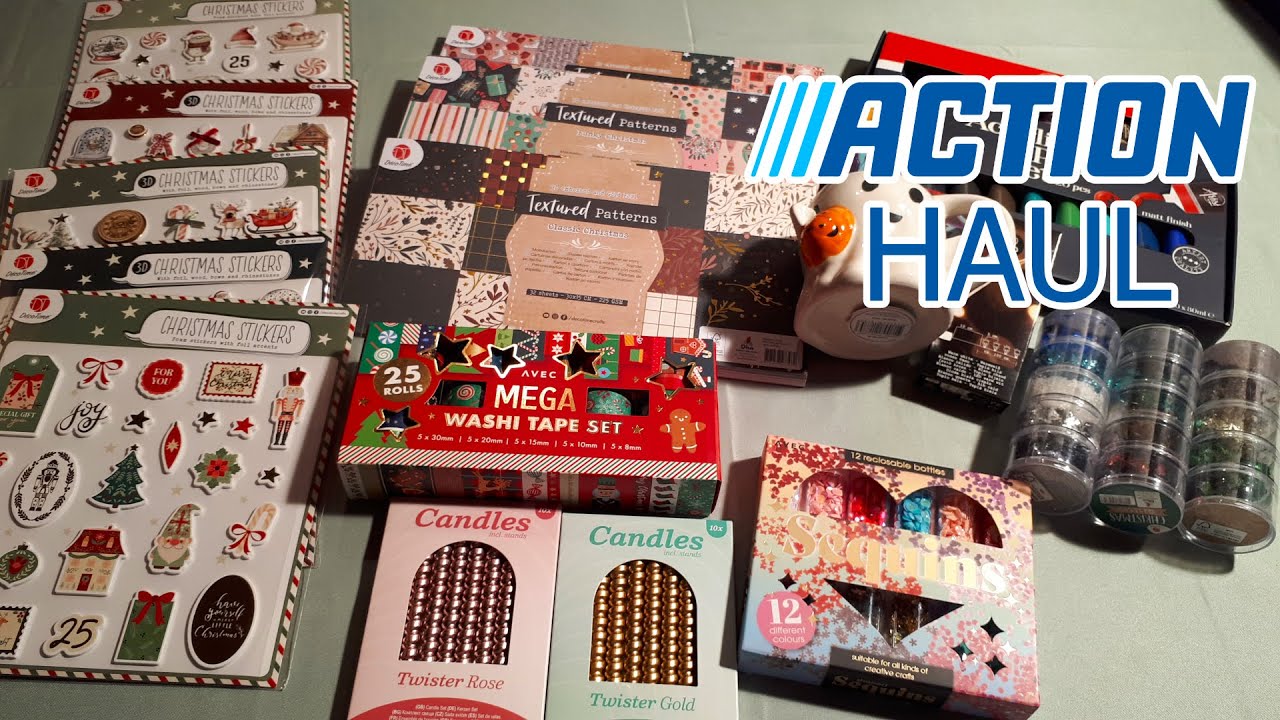 Action Haul/Sticker/Glitzer/Washi/Designpapier/Weihnachten 🌲🌲🌲