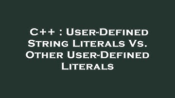C++ : User-Defined String Literals Vs. Other User-Defined Literals