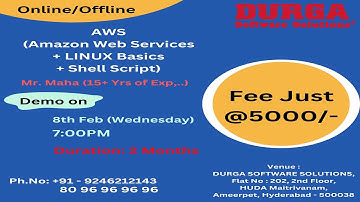 AWS (Amazon Web Services) Offline/Online Training @ DURGASOFT