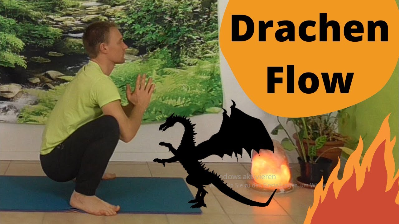 Yoga Drachen Flow Einfache Variante im Stehen Dragon Dance Flow