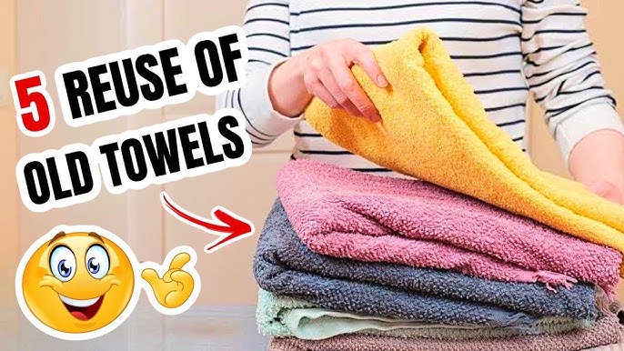 DIY Bath Mat out of Old Towels // Towel bath mat Tutorial 