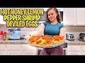 Making Hot Honey Shrimp Deviled Eggs