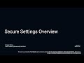 AVCDL secure settings - overview
