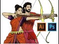 Bahubali 2 _Vector Art | Speed Art| Adobe Illustrator(Bahubali 2)|(prabhas | anushka shetty)
