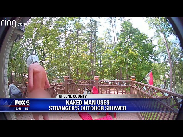 Naked man uses stranger's shower class=