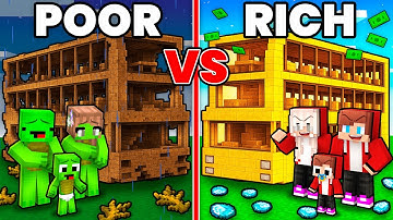 Mikey POOR vs JJ RICH Bus Family Battle in Minecraft (Maizen)