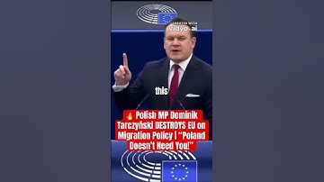 🔥 Polish MP Dominik Tarczyński DESTROYS EU on Migration Policy | “Poland Doesn’t Need You!”