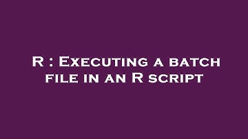 R : Executing a batch file in an R script