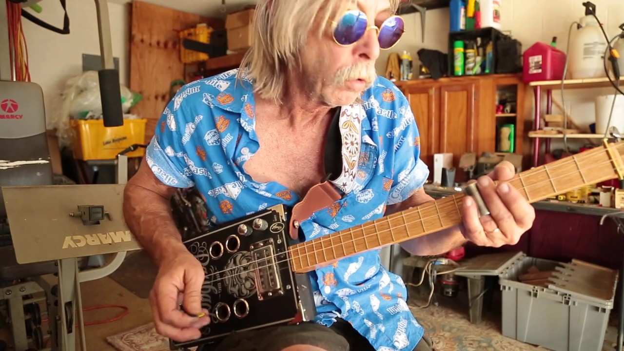Preachin' Blues on 3 string cigar box Guitar