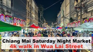 Chiang Mai Saturday Night Market - Wua Lai Walking Street - 4K POV walk