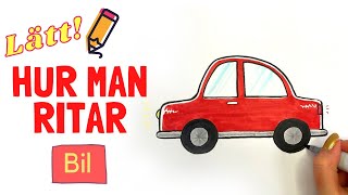 Hur man ritar en bil – Lätta lär dig teckna-videor med röstinstruktioner på svenska!