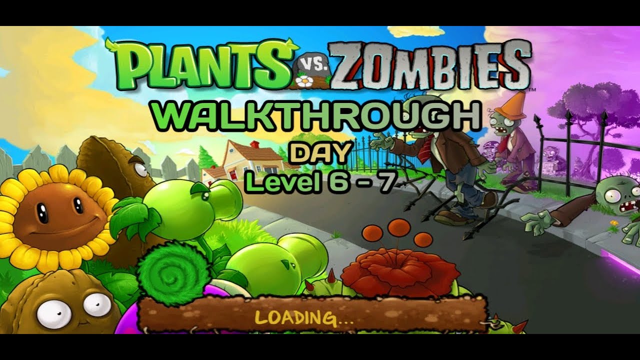 Plants vs Zombies Walkthrough - DAY Level 6 - 7 - YouTube