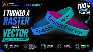 I Turned a 3D Ribbon into Vector Art | 100% Hand-Drawn in Adobe Illustrator