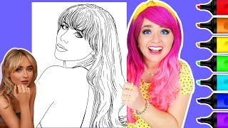 Coloring Sabrina Carpenter Singer & Celebrity Realistic Coloring Page | Ohuhu Art Markers