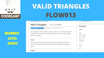 FLOW013 | Valid Triangles |codechef beginner level  | codechef solution