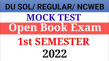 Du Sol / Regular/ Ncweb  1 Semester Mock Test  2022