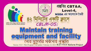 Tvet Nsda Level 4, Cblm 5 _Maintain training equipment and facility