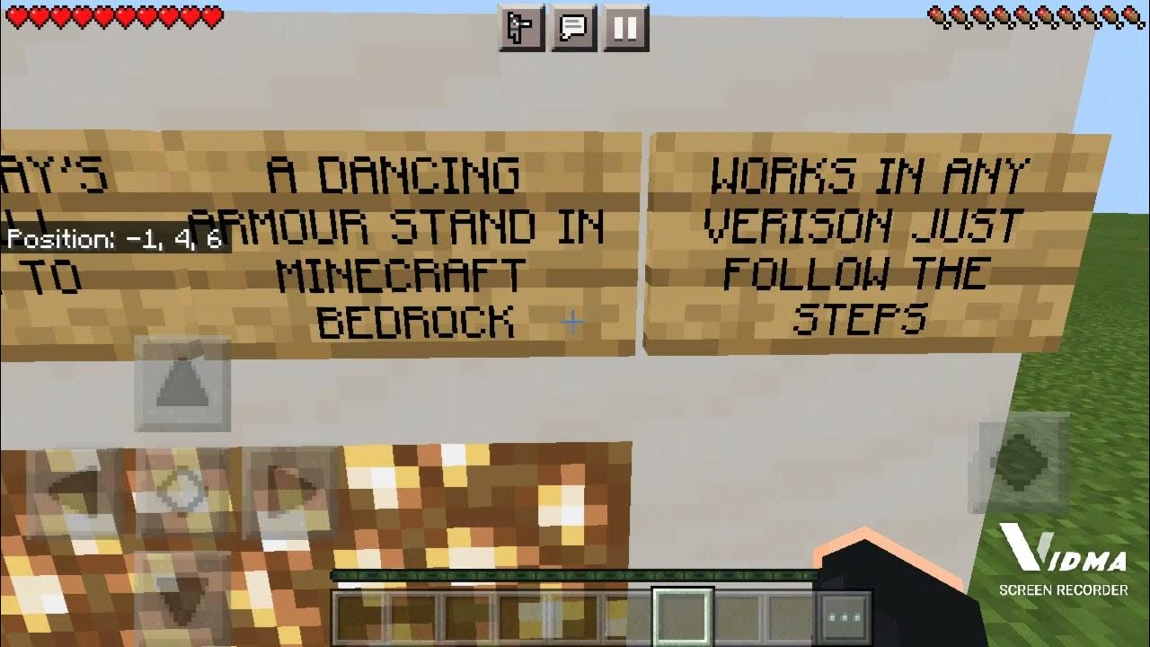 How to make a dancing armour stand in Minecraft bedrock and verison
