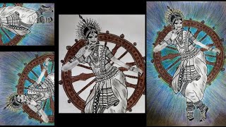 Mandala Art inspired by Odissi Traditional Dance Form || Step By Step || Gita's Art