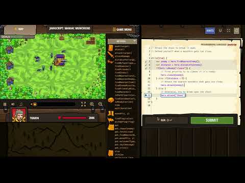 CodeCombat - Maniac Munchkins - JavaScript