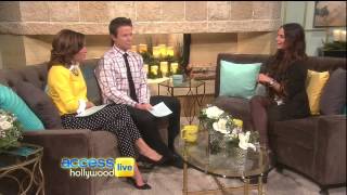 Gabrielle Anwar chats in thigh high boots
