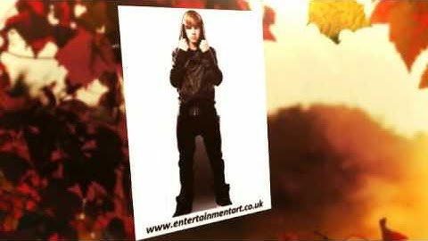 Life size cutout of justin bieber