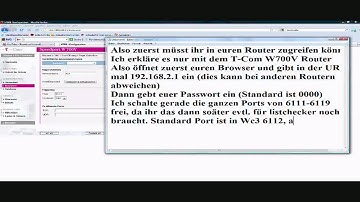 Hosten in WC3 W700V T-Com