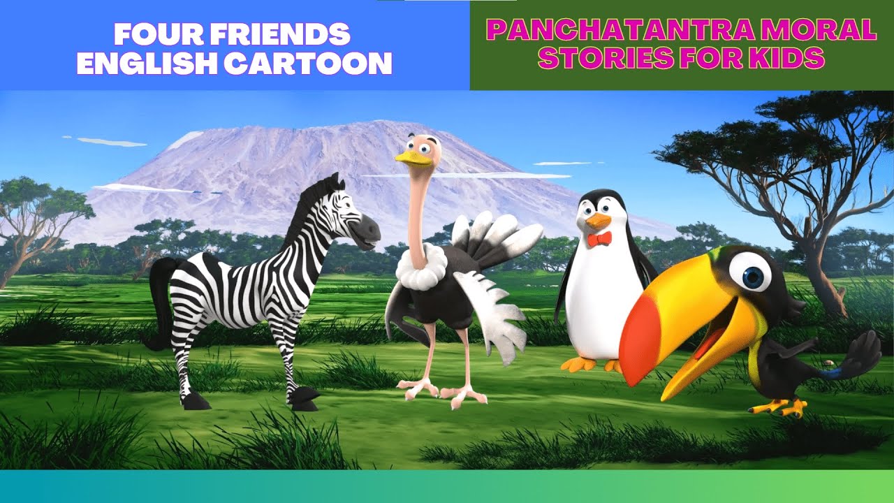 Four Friends | English Cartoon | Panchatantra Moral Stories for Kids ...
