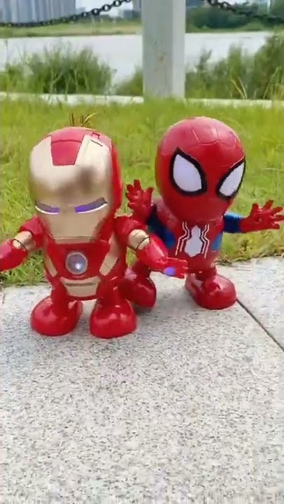 robot ironman dan spiderman joget tik tok#shorts