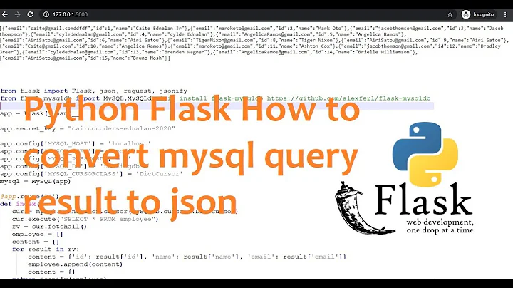 Python Flask How to convert mysql query result to json