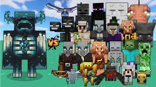 Warden vs Every Mob in Minecraft 1.20 Bedrock Edition