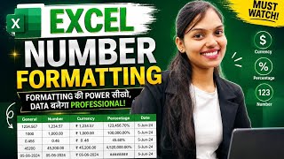 NUMBER FORMATTING IN EXCEL| FULL MS EXCEL TUTORIAL #excel #dataanalysis #comouterscience #skills