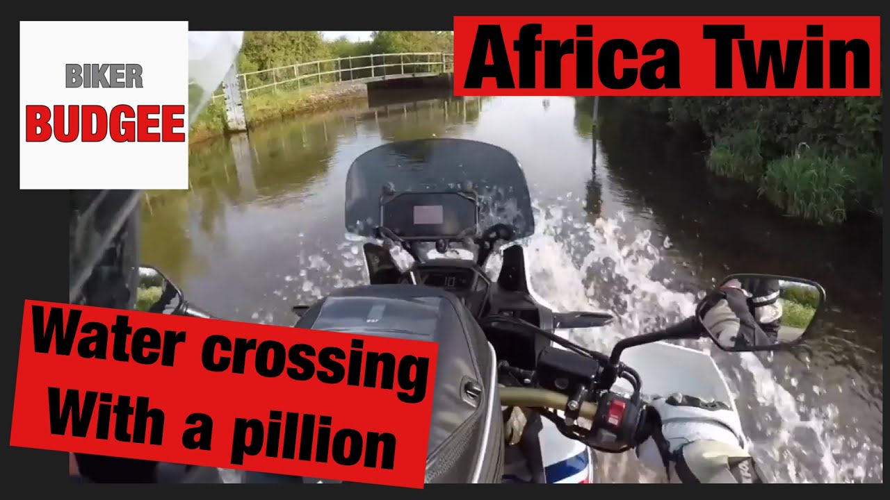 Biker Budgee, Africa Twin motorcycle water crossing