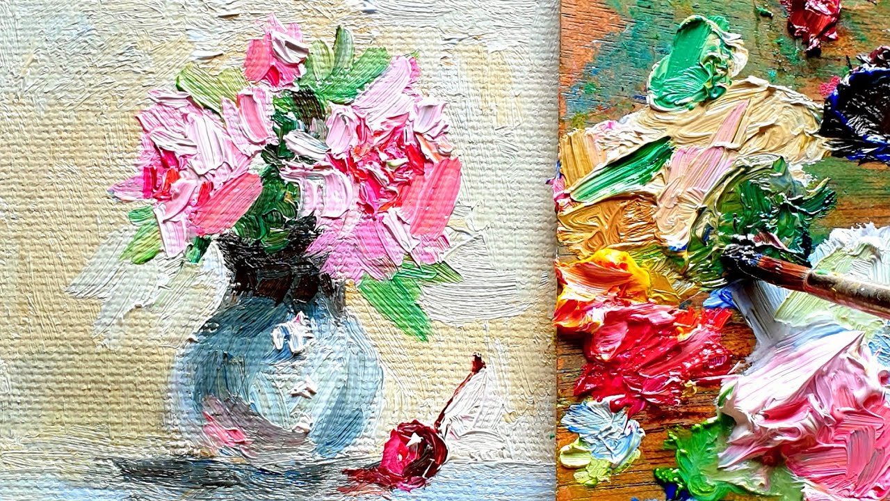 Simple way to Paint Roses in oil, Detailed Guide Daily Oil Painting