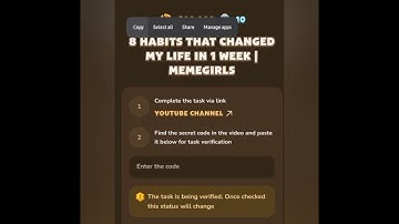 Memefi Video Code; 8 HABITS that CHANGED my LIFE in 1 WEEK | MemeGirls