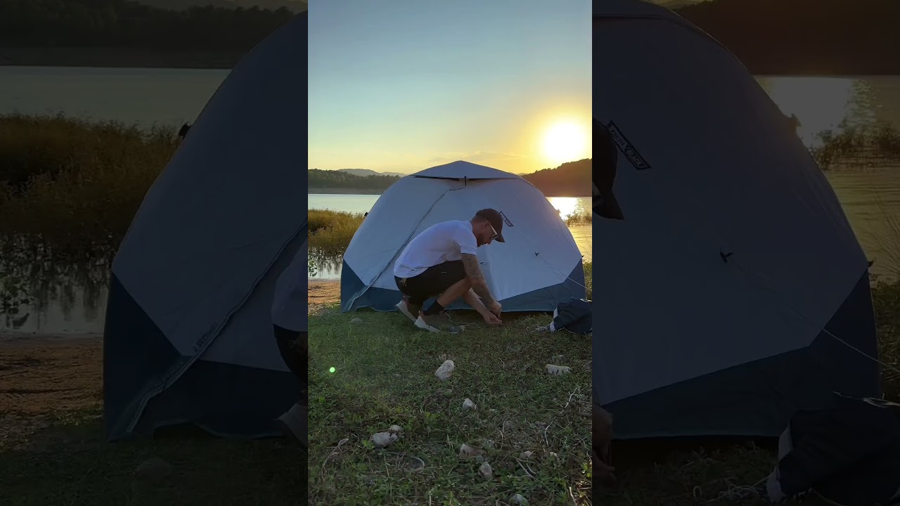 Two seconds to set up you next trip camp and enjoy 🏕️  #camping #quechua #tent #travel