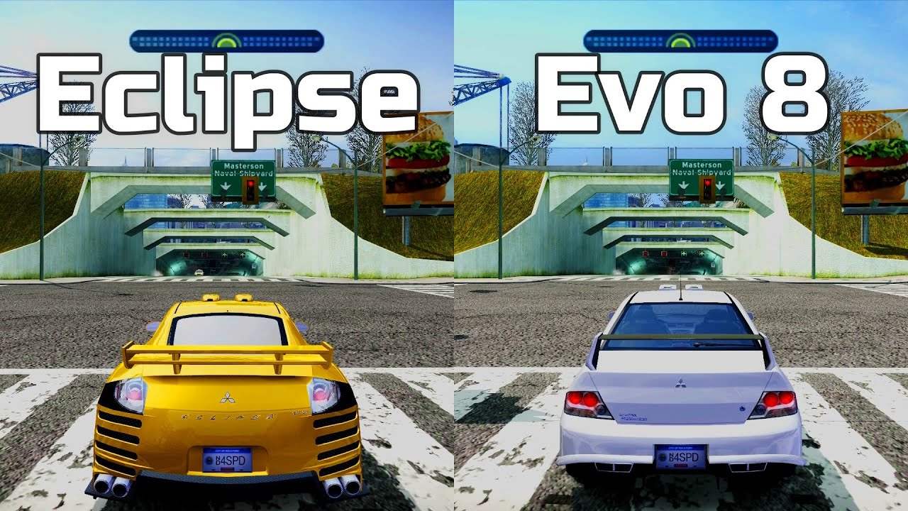 NFS Most Wanted: Mitsubishi Eclipse vs Mitsubishi Lancer Evo 8 - Drag Race