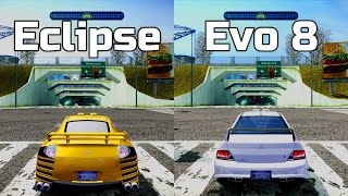NFS Most Wanted: Mitsubishi Eclipse vs Mitsubishi Lancer Evo 8 - Drag Race