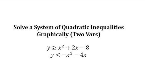 Solve a System of Quadratic Inequalities in Two Variables (Form ax^2+bx+c)