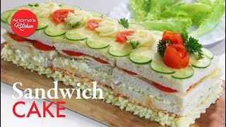 තේ මේසෙට රෑ කෑමට සැන්ඩ්විච් කේක් - Episode 1063 - Bread Sandwich Cake for a Tea Party or Dinner