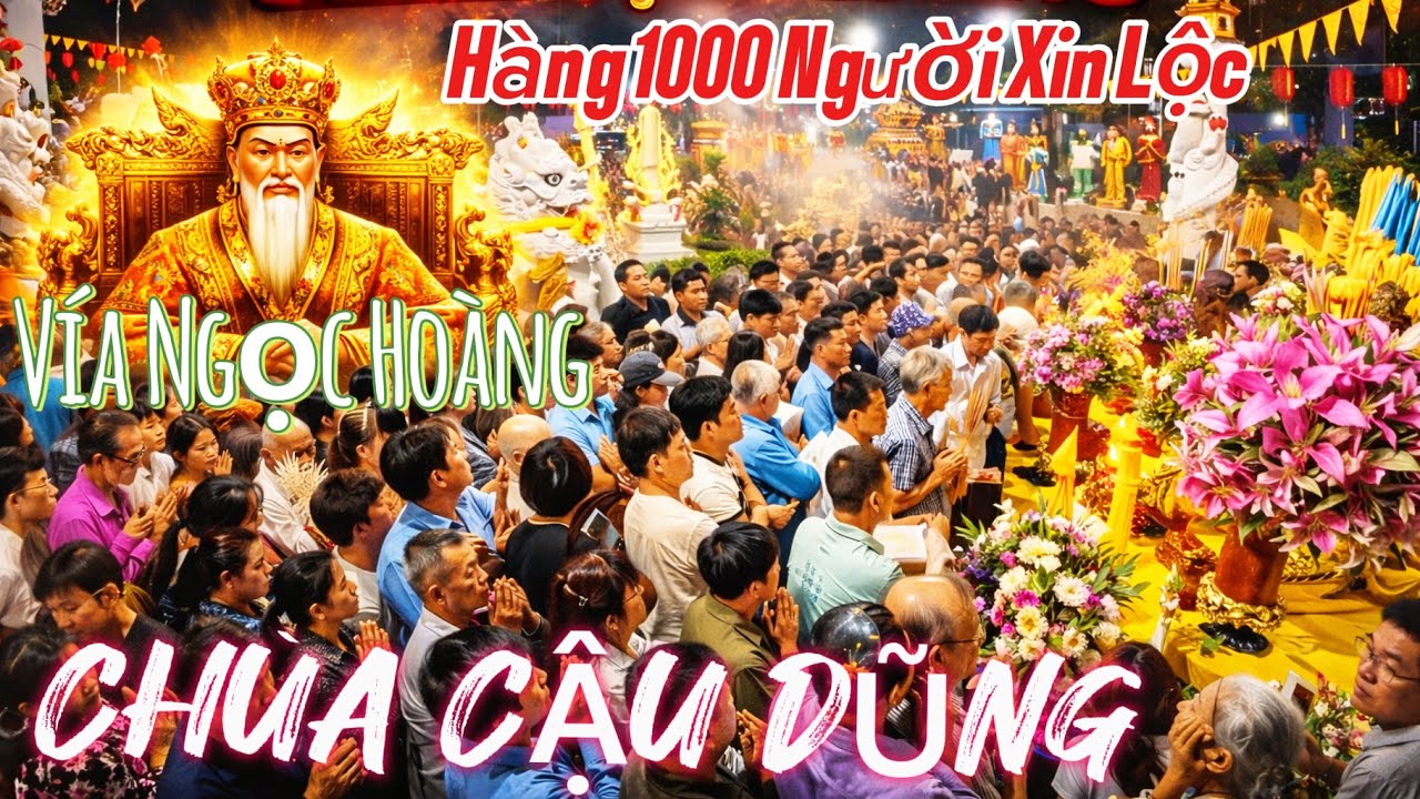 Vỡ Trận Vía Ngọc Hoàng Tại Chùa Cậu Dũng Mùng 9 TẾT 2026 Bà Con Xin Lộc Quá Đông 