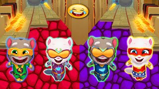 TALKING TOM GOLD RUN - ALL SUPER CHARACTER FUSION RASPBERRY ROCK & BLUEBERRY ROCK FUNNY DOWN screenshot 3