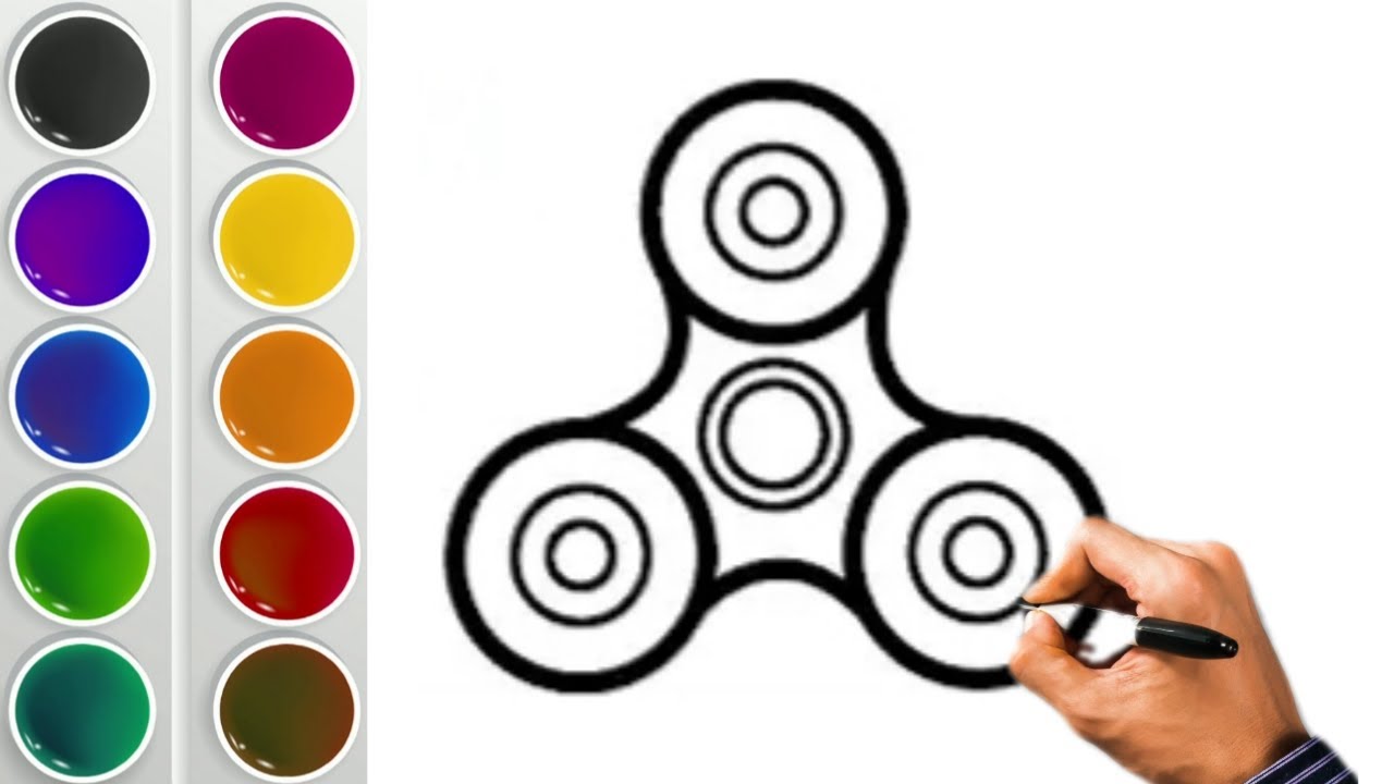 How To Draw A Fidget Spinner Easy Step By Step Drawing