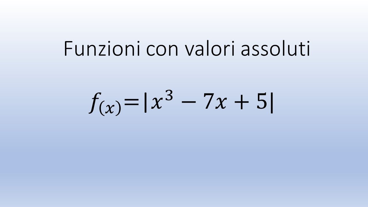 Funzioni con valori assoluti