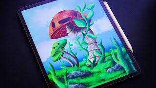 Magical Mushrooms  Illustration on iPad Pro | Procreate